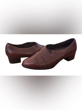 Munro Alison saddle kid brwn lthr slip on loafer WM 6 comfort traditional